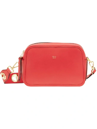 Fendi Camera Case Leather Shoulder Bag In Rosso