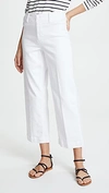 Paige Nellie Cropped Raw-edge Culottes In Crisp White