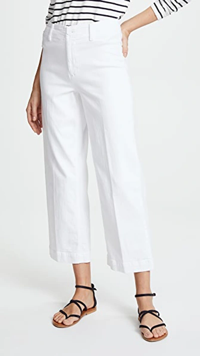 Paige Nellie Cropped Raw-edge Culottes In White