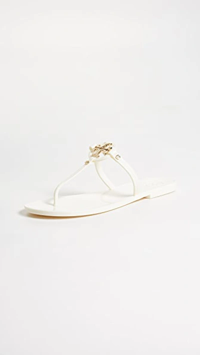 Tory Burch Mini Miller Flip Flops In Ivory