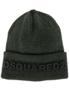 DSQUARED2 DSQUARED2 LOGO EMBROIDERED BEANIE - GREEN,KNM00011504000112454985