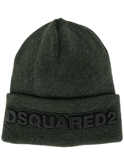 Dsquared2 Logo刺绣套头帽 In Green