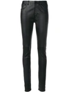 Saint Laurent Stretch-leather Skinny Pants In Black