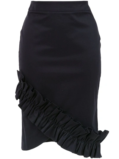 Isolda Amaryllis Pencil Skirt In Black