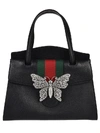 Gucci Medium Linea Totem Leather Satchel - Black