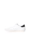 GOLDEN GOOSE WHITE & BLACK LEATHER SUPERSTAR SNEAKERS,10511282