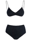 Oseree Black Lumière High Waisted Bikini In Black
