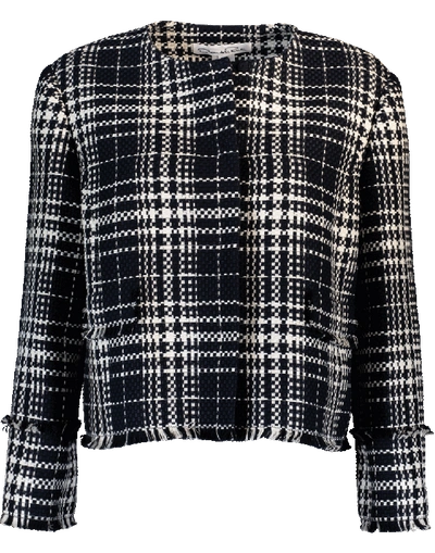 Oscar De La Renta Tweed Jacket In Nvy-ivry