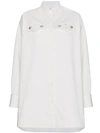 Calvin Klein 205w39nyc Oversized Shirt With Silver Buttons In White
