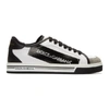 DOLCE & GABBANA Black & White Logo Sneakers,CS1589 AN405