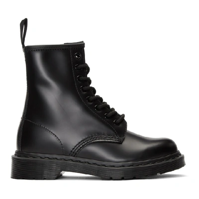 Dr. Martens' Delphine Brogue Black Leather Lace Up Flat Ankle Boots - Black