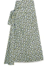 MARNI Floral midi skirt with tie side,GOMAW28JQYTCV97