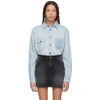 SAINT LAURENT Blue 'Property of Saint Laurent' Denim Shirt,500363 YA880