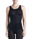 Hanro Silk Tank, Black In Black