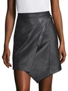 BCBGMAXAZRIA Faux Leather Wrap Front Skirt