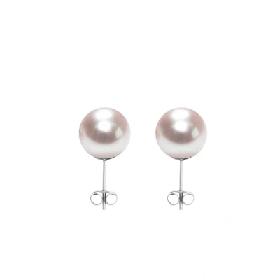 Ora Pearls Large White Pearl Stud Earrings Sterling Silver