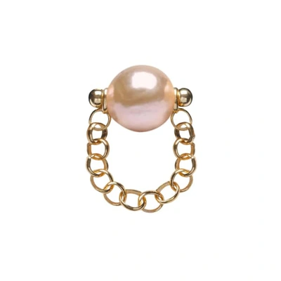 Ora Pearls Auria Gold Pearl Chain Ring Gold