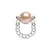Ora Pearls Auria Gold Pearl Chain Ring Silver