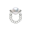 Ora Pearls Auria White Pearl Chain Ring Silver In Chain