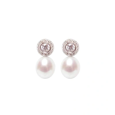 Ora Pearls Halo White Pearl Earrings