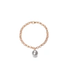 Ora Pearls Magna Gold Chain Bracelet Xxl Grey Pearl In Chain