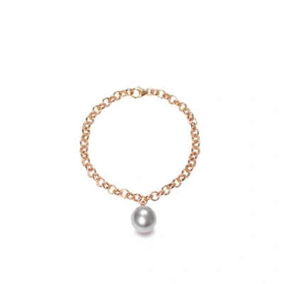 Ora Pearls Magna Gold Chain Bracelet Xxl Grey Pearl