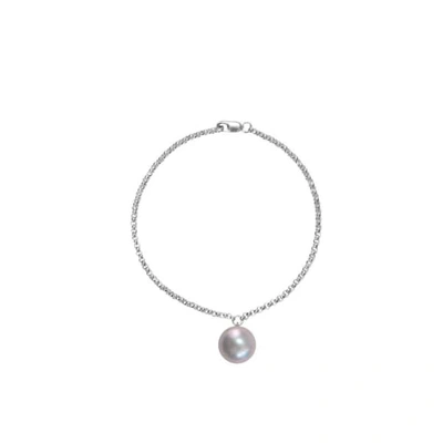 Ora Pearls Alba Grey Pearl Bracelet Silver