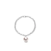 Ora Pearls Magna Silver Chain Bracelet Xxl White Pearl In Chain