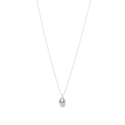 Ora Pearls Grey Pearl Drop Pendant Silver Chain