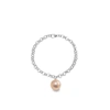 Ora Pearls Magna Silver Chain Bracelet Xxl Pinky Gold Pearl