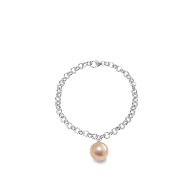 Ora Pearls Magna Silver Chain Bracelet Xxl Pinky Gold Pearl