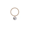 Ora Pearls Gold Orb Ring Grey Pearl In Orb