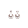Ora Pearls Xxl Duet White Pearl Earrings - Gold