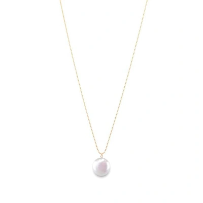 Ora Pearls Sphera Disc Pearl Pendant Gold Chain