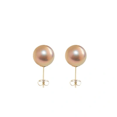 Ora Pearls Medium Gold Pearl Stud Earrings 9ct Gold 