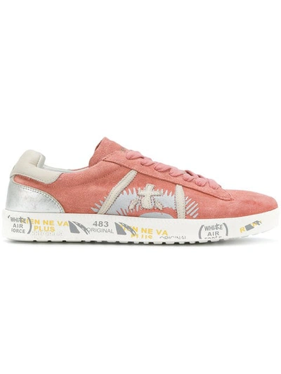 White Premiata Andy拼接板鞋 In Pink