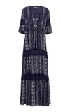 JONATHAN SIMKHAI EMBROIDERED COTTON-VOILE TIERED MAXI DRESS,V1066SW