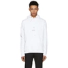Saint Laurent Signature Logo Cropped Hooded Sweatshirt In 9000 White