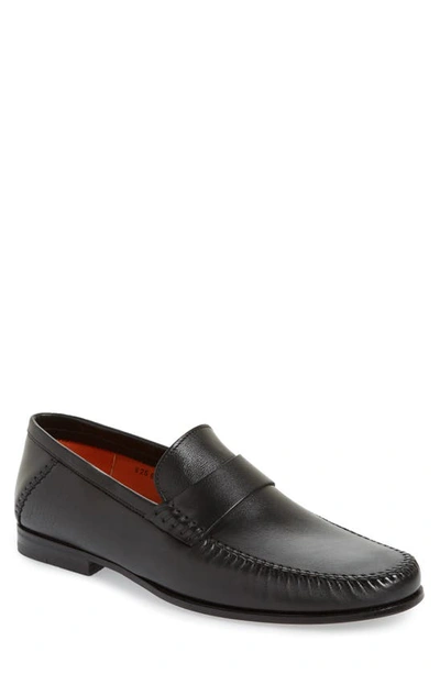 Santoni Men's Paine Whipstitched Leather Loafers In Black