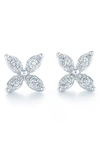 Kwiat Sunburst Diamond & 18k White Gold Small Flower Stud Earrings