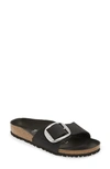 Birkenstock Madrid Hex Slide Sandal In Black Leather