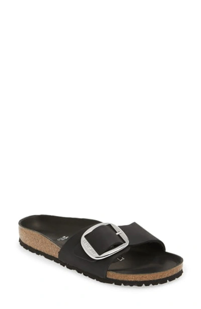 Birkenstock Madrid Hex Slide Sandal In Black Leather