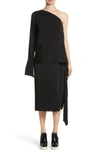 STELLA MCCARTNEY ONE-SHOULDER DRAPED CADY DRESS,506301SJA06