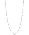 MARCHESA SILVER-TONE CRYSTAL & BEAD STRAND 42" NECKLACE