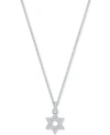 Swarovski Silver-tone Pave Star Of David 16-1/2" Pendant Necklace In Silver
