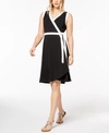 TOMMY HILFIGER COLORBLOCKED WRAP DRESS, CREATED FOR MACY'S