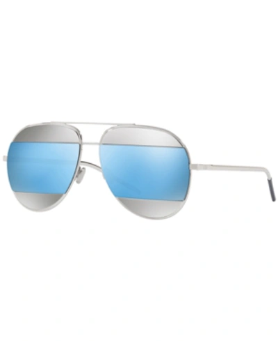 Dior Sunglasses, Cd Split1 In Silver / Blue Mirror