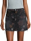 7 FOR ALL MANKIND Floral Print A-Line Mini Skirt,0400096990998