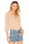 L'ACADEMIE L'ACADEMIE MADELINE BUTTON UP IN NUDE.,LCDE-WS292