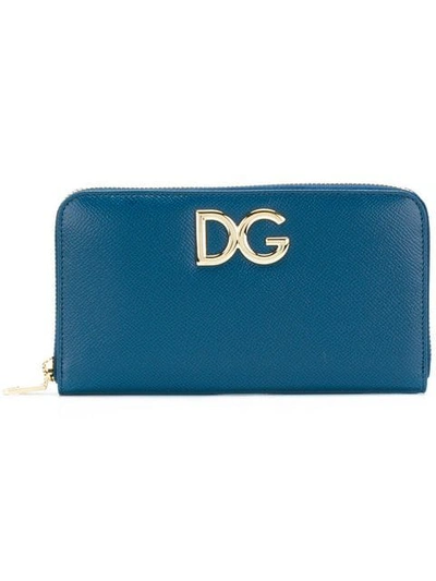 Dolce & Gabbana Dg拉链钱包 In Blue